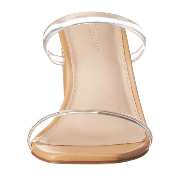 The Drop Women's Avery Clear Square Toe Two Strap High Heeled Sandal - Picture 4 of 4